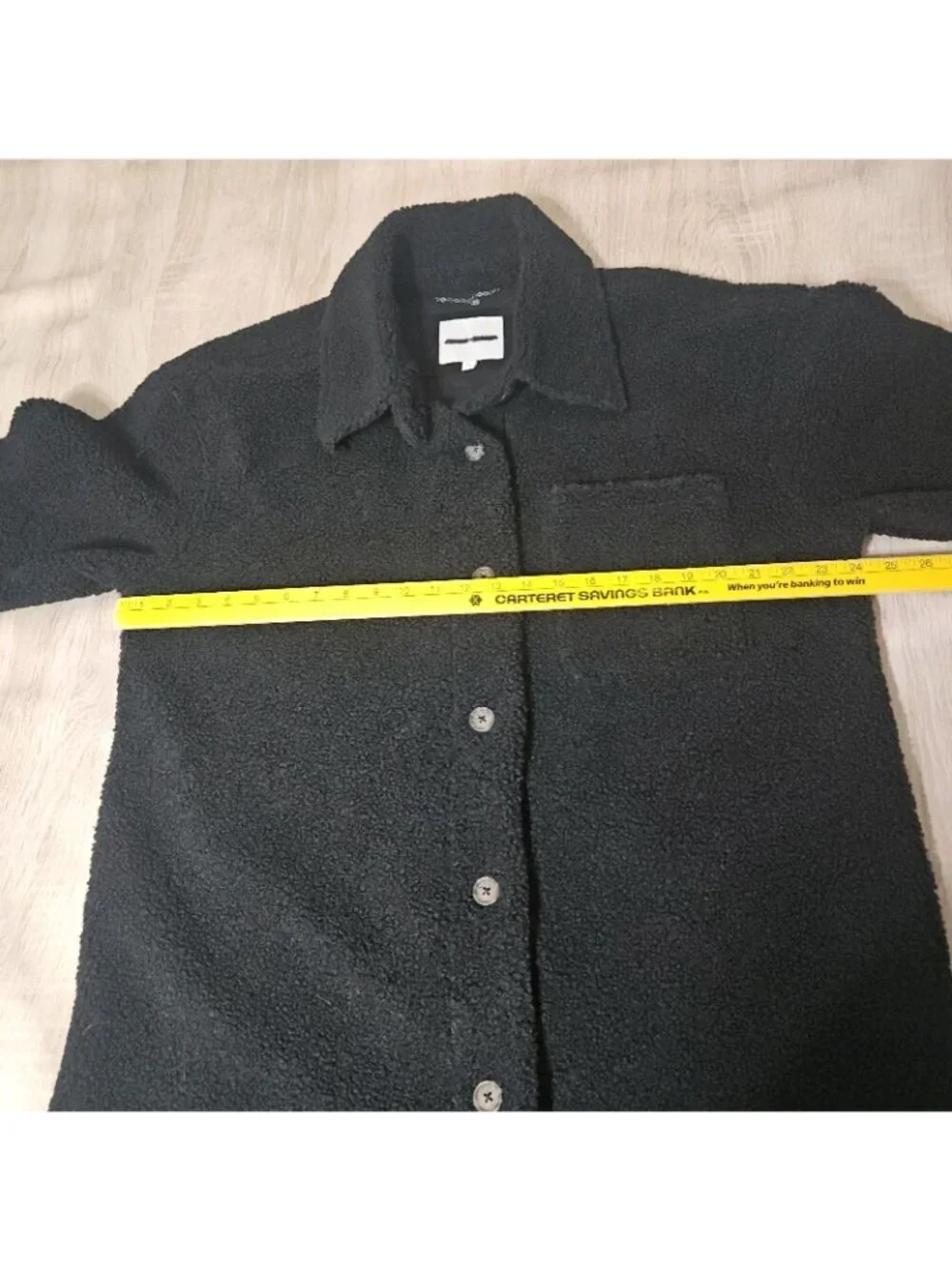 Lucky Brand Size L  Black Teddy Sherpa Shirt Jacket Shacket Oversized